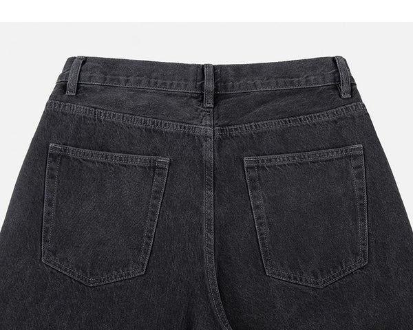 IDLT jeans, washed black back waistband and pockets.