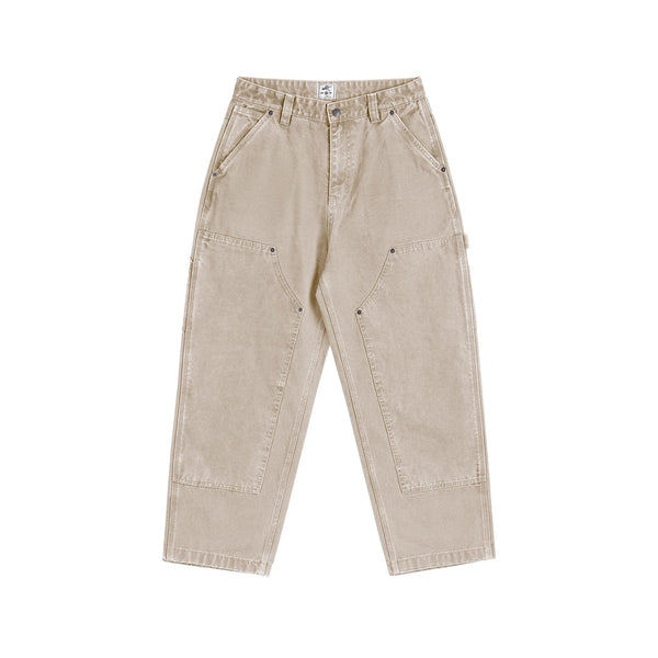 IDLT carpenter pants, beige front.