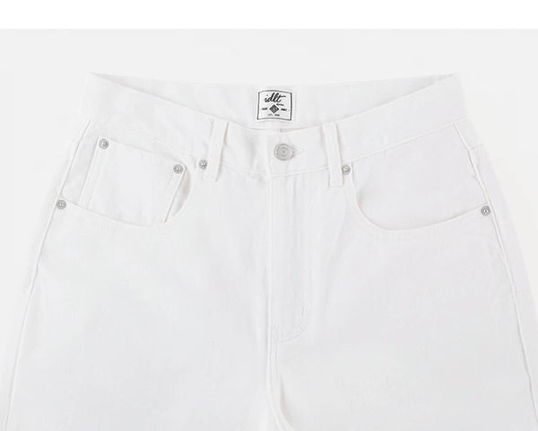 IDLT jeans, white waistband and pockets.