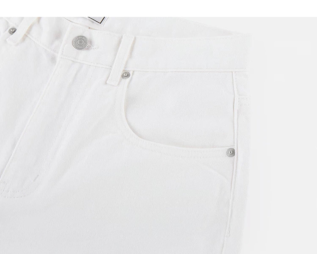 IDLT jeans, white side pocket.