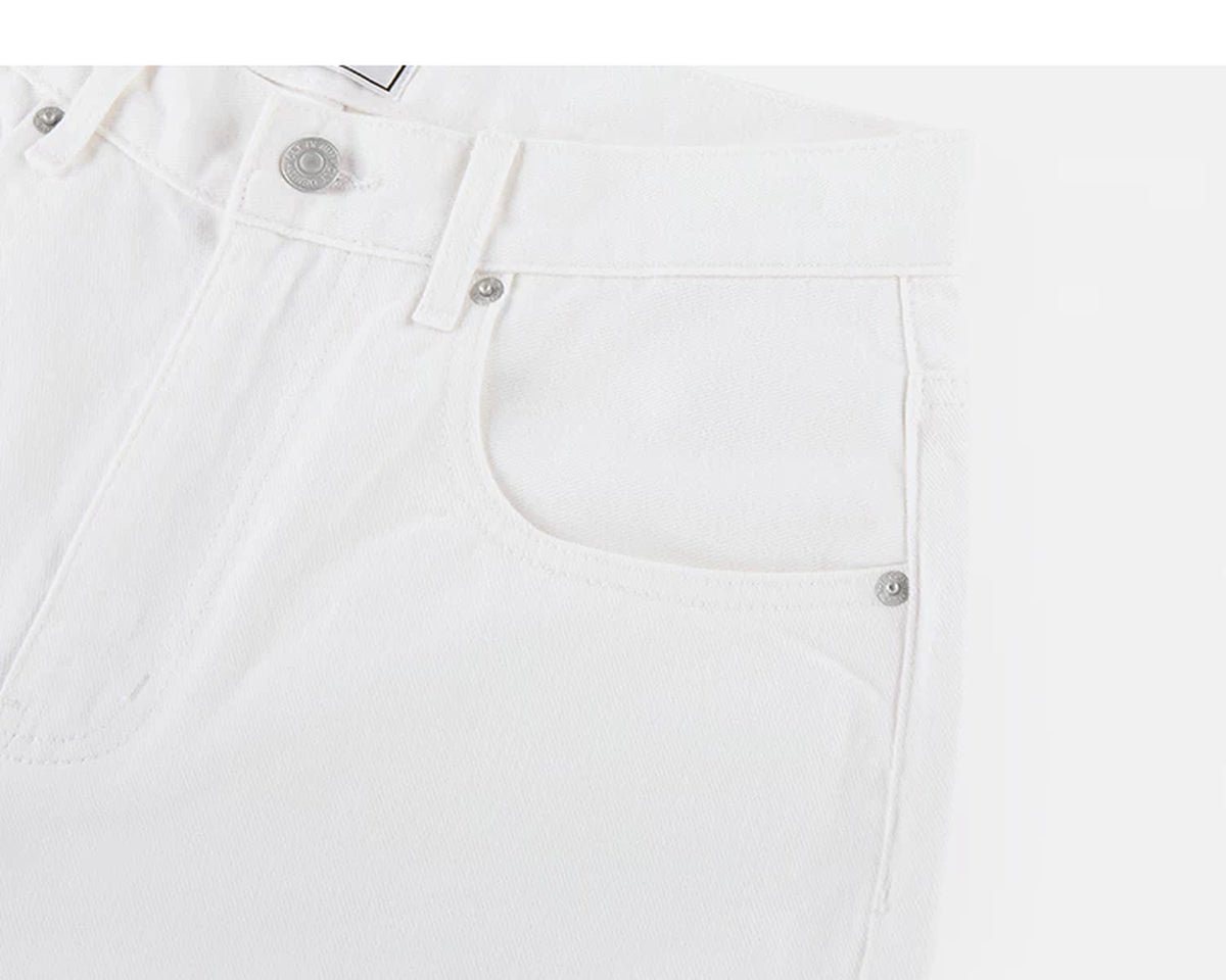 IDLT jeans, white side pocket.