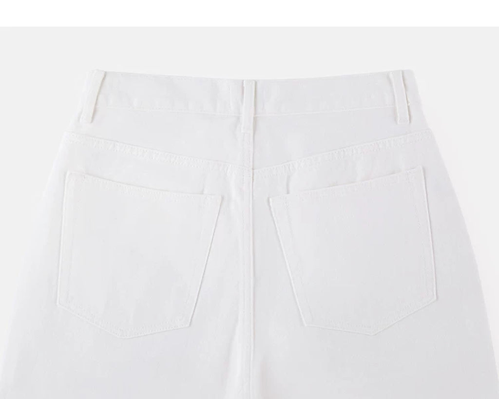 IDLT jeans, white back waistband and pockets.