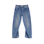 IDLT jeans, washed blue front.