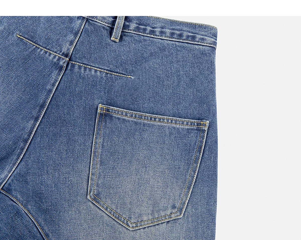IDLT jeans, washed blue back pocket.