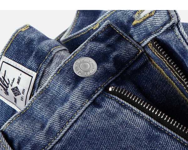 IDLT jeans, washed blue waist button.