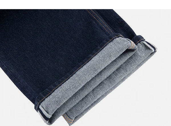IDLT jeans, dark blue rolled hems.