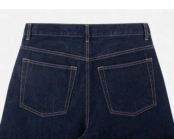 IDLT jeans, dark blue back waistband and pockets.