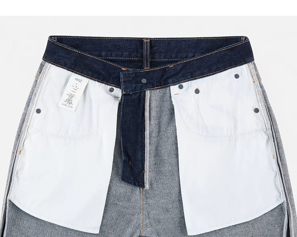 IDLT jeans, dark blue inner pockets.