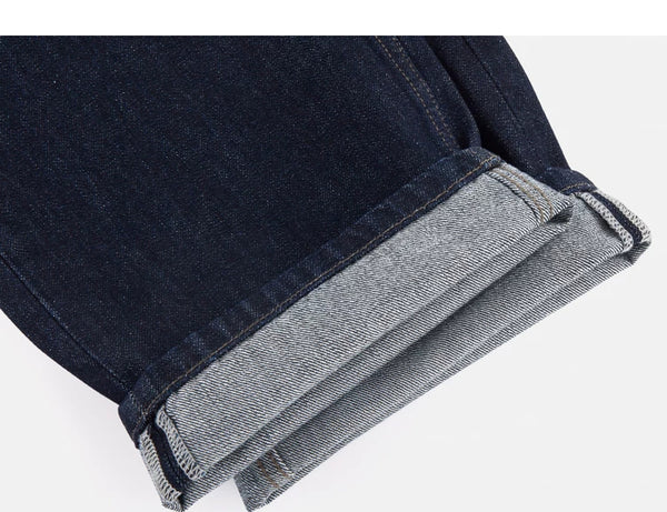 IDLT jeans, dark blue rolled hems.