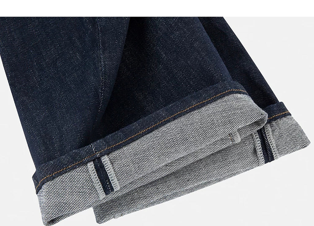 IDLT jeans, dark blue rolled hems.