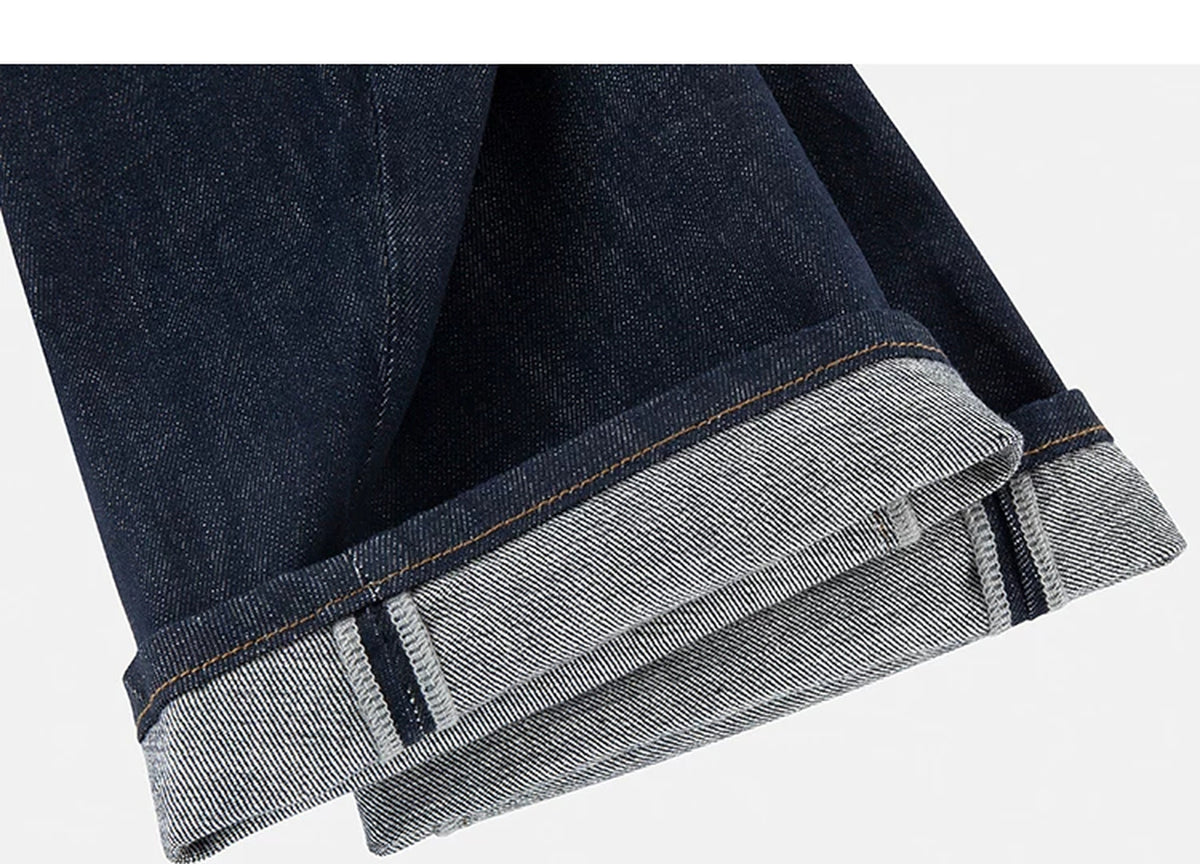 IDLT jeans, dark blue rolled hems.