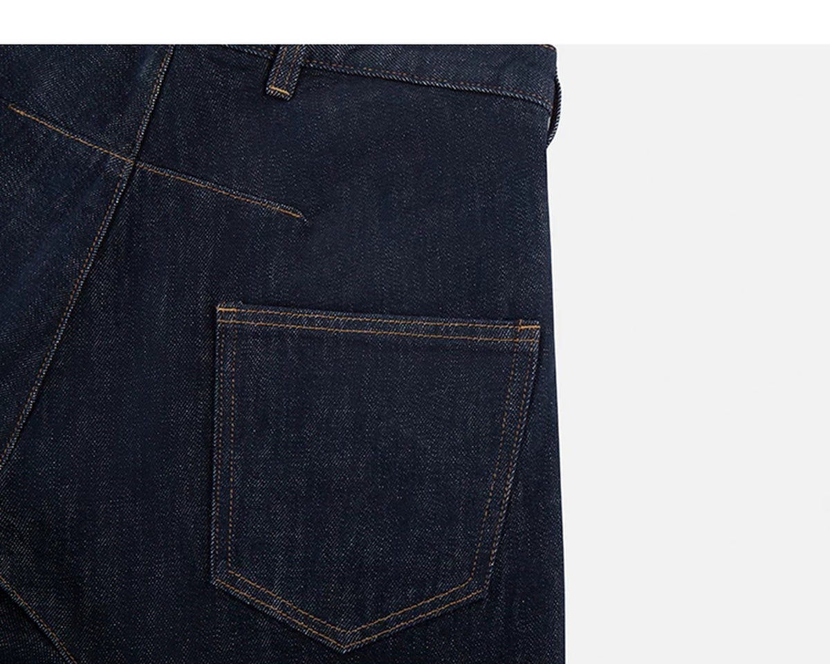 IDLT jeans, dark blue back pocket.