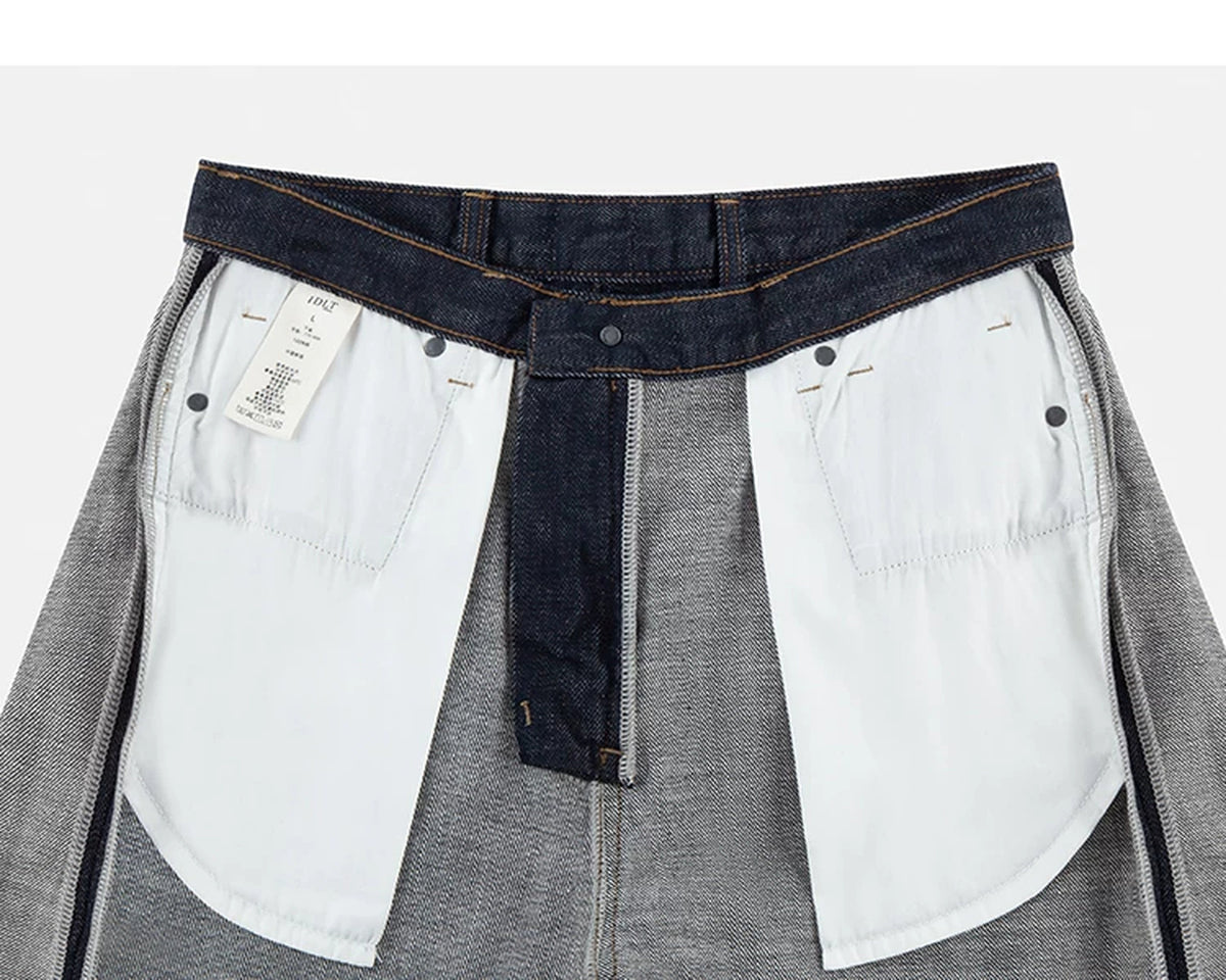 IDLT jeans, dark blue inner pockets.