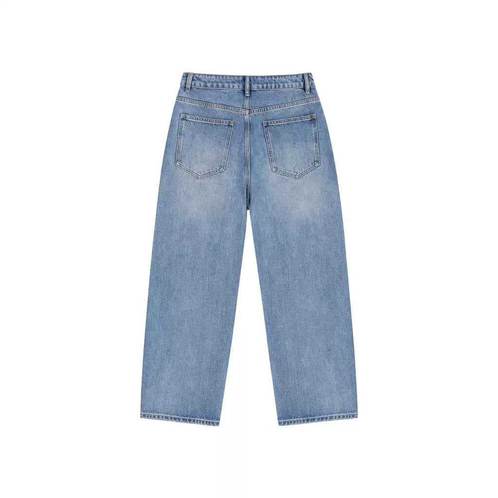 IDLT jeans, washed blue back.