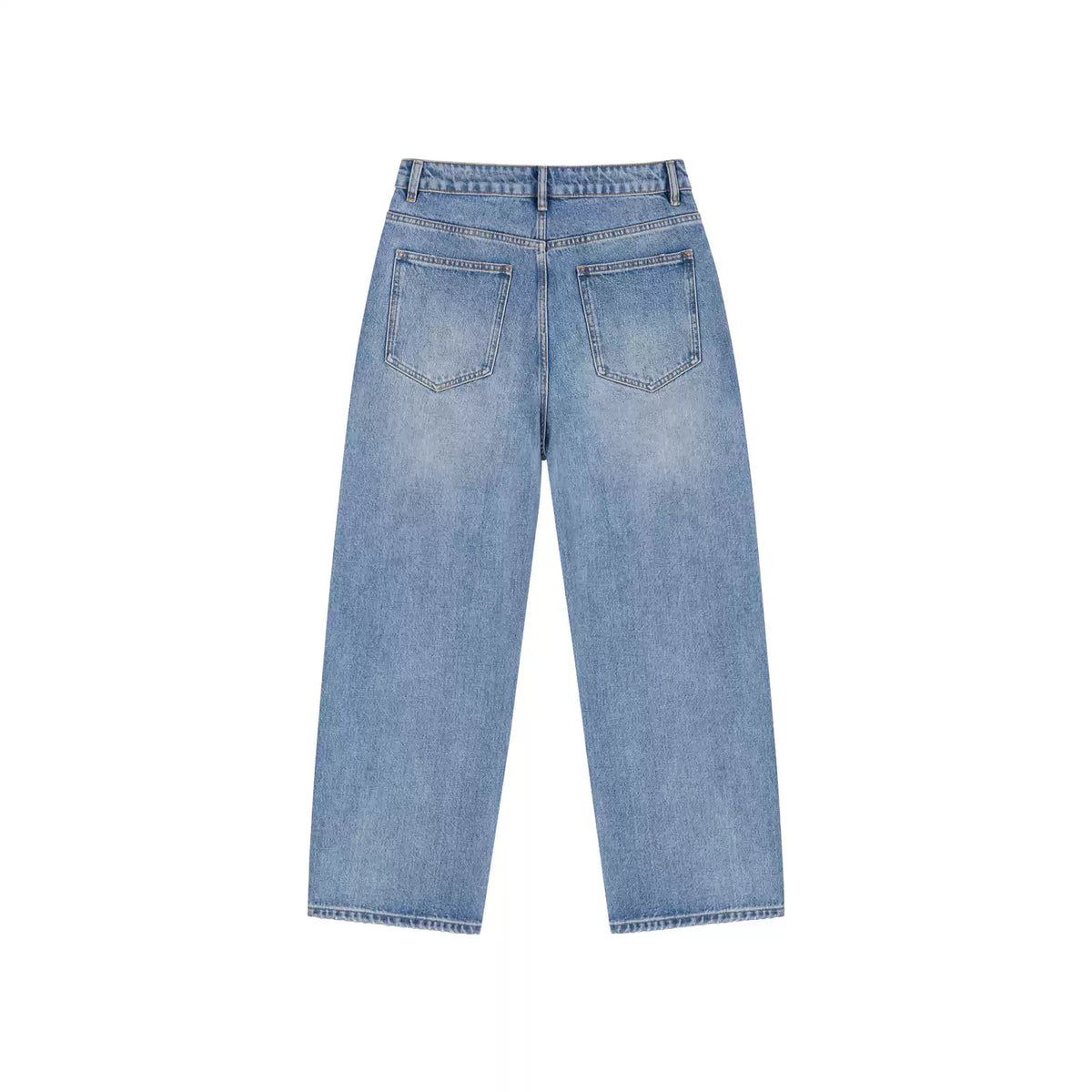 IDLT jeans, washed blue back.