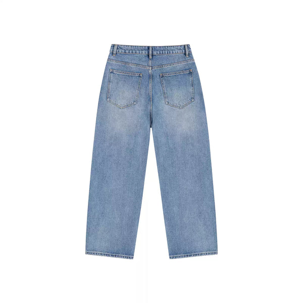 IDLT jeans, washed blue back.