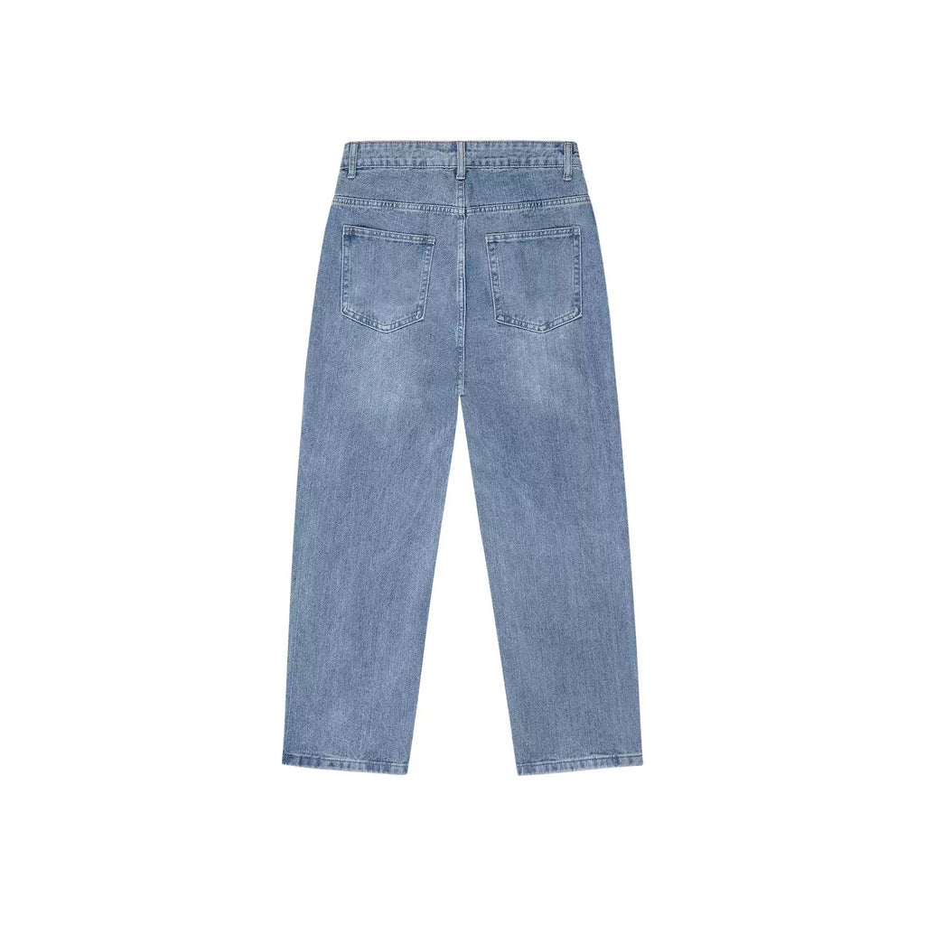 IDLT jeans, washed blue back.