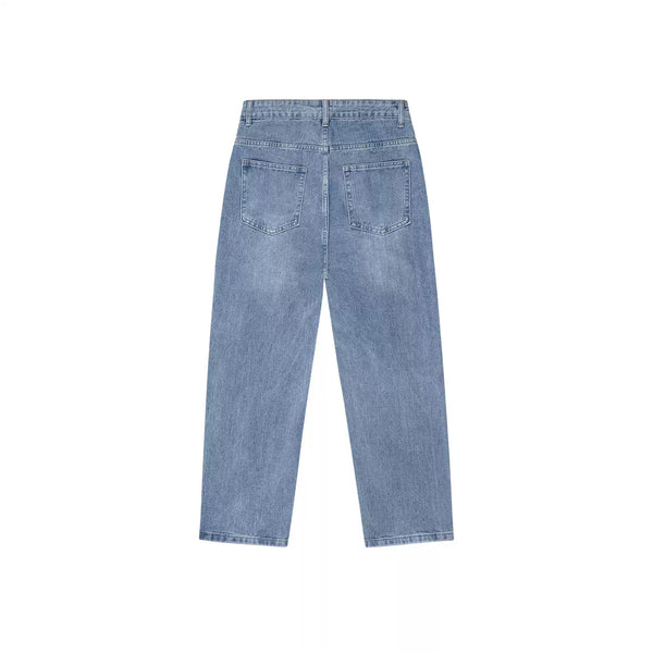 IDLT jeans, washed blue back.