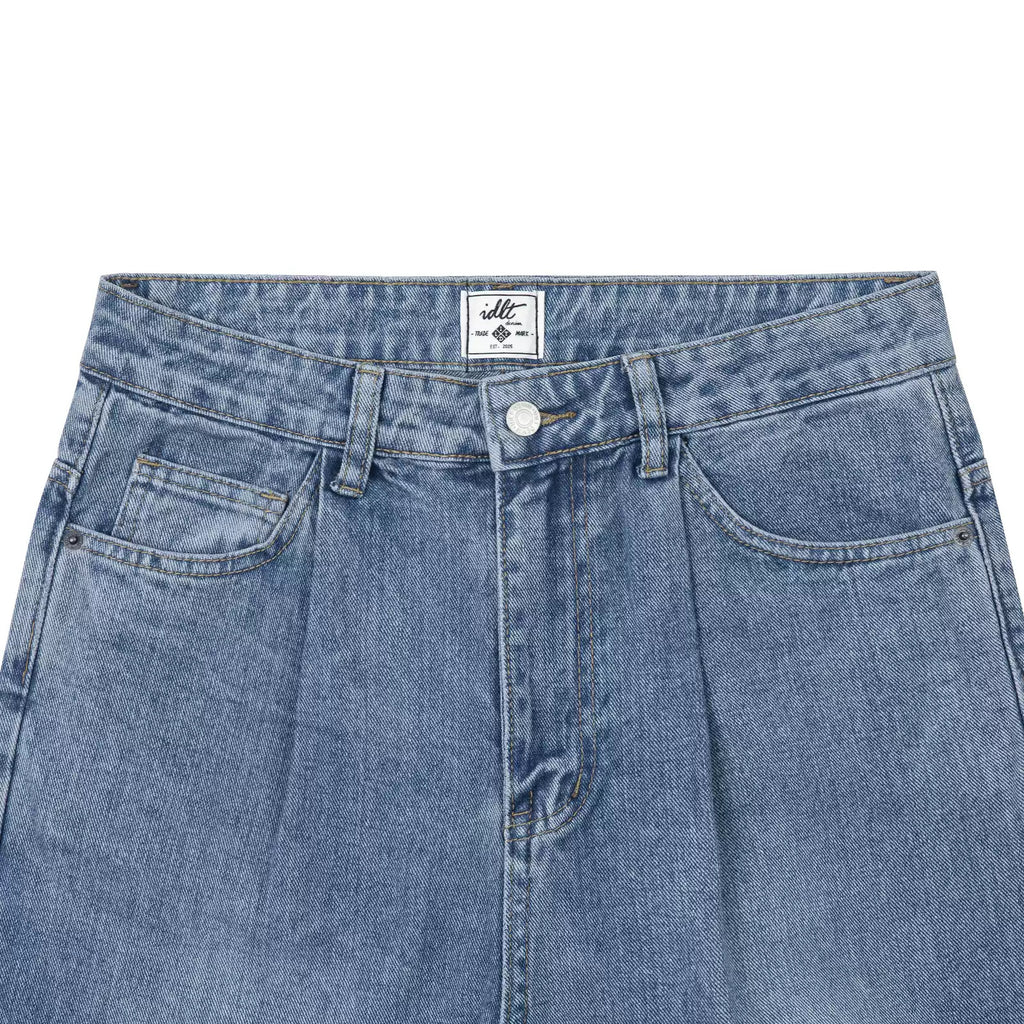 IDLT jeans, washed blue waistband and pockets.