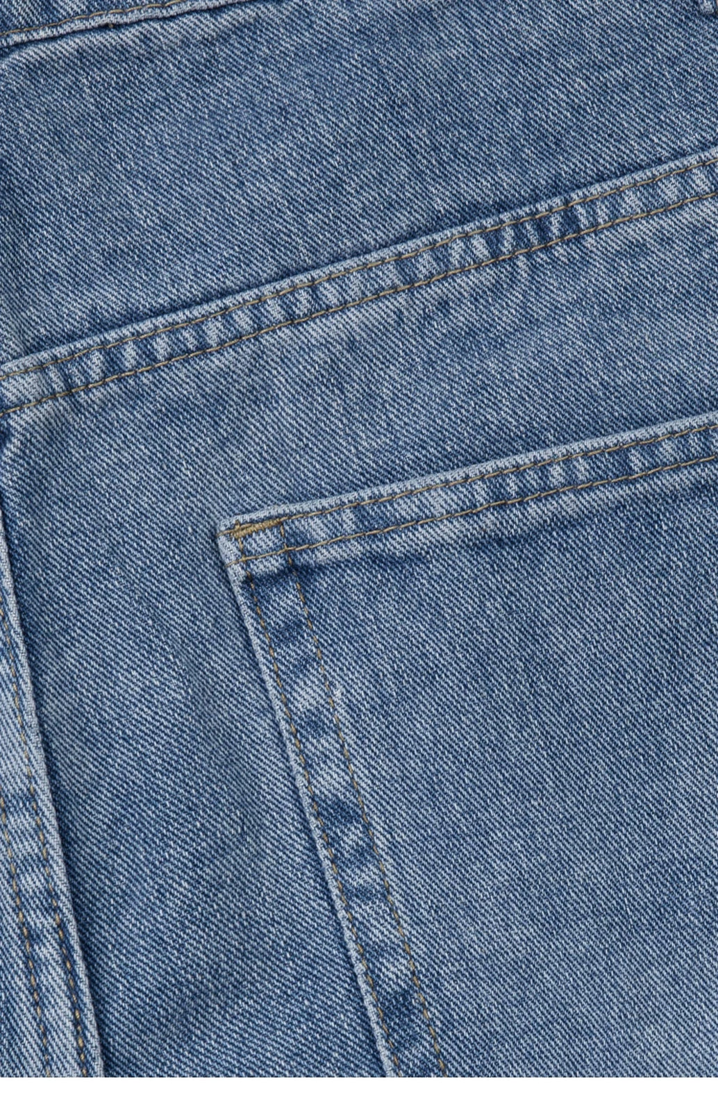 IDLT jeans, washed blue back pocket.