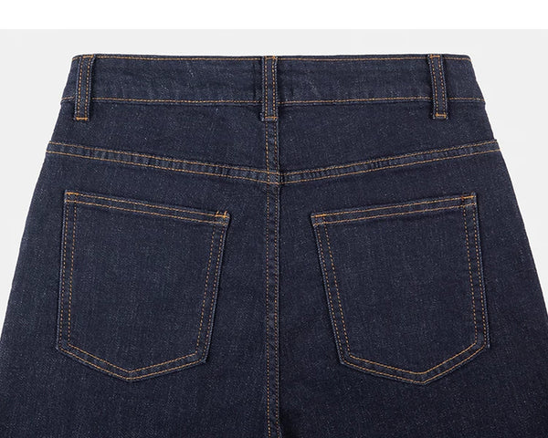 IDLT jeans, dark blue back waistband and pockets.