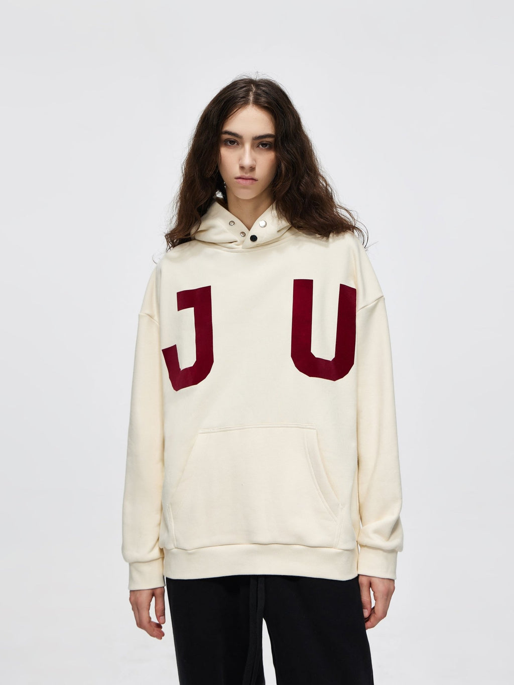 JUNI Plush Letter Puff Print Hoodie - COPPING THREADS - CT Select