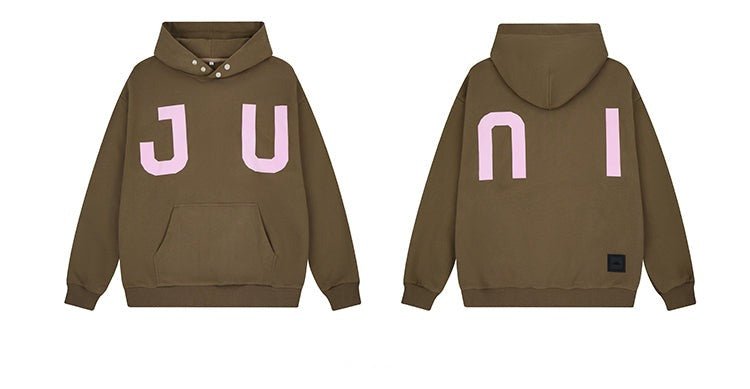 JUNI Plush Letter Puff Print Hoodie - COPPING THREADS - CT Select