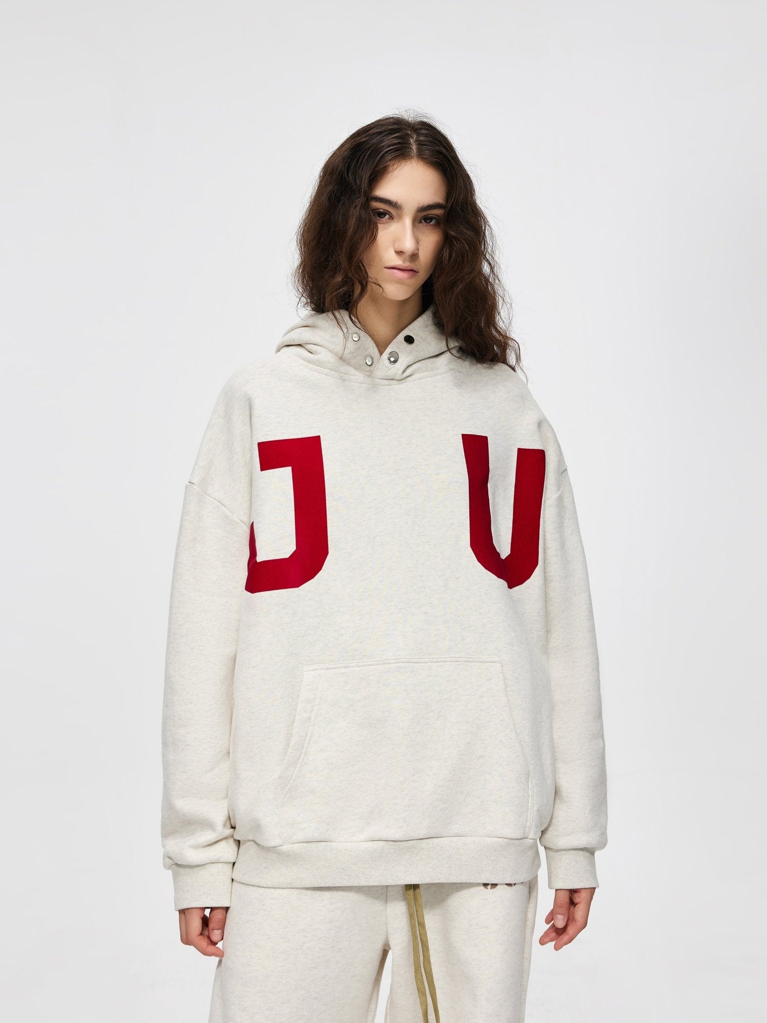 JUNI Plush Letter Puff Print Hoodie - COPPING THREADS - CT Select Main image