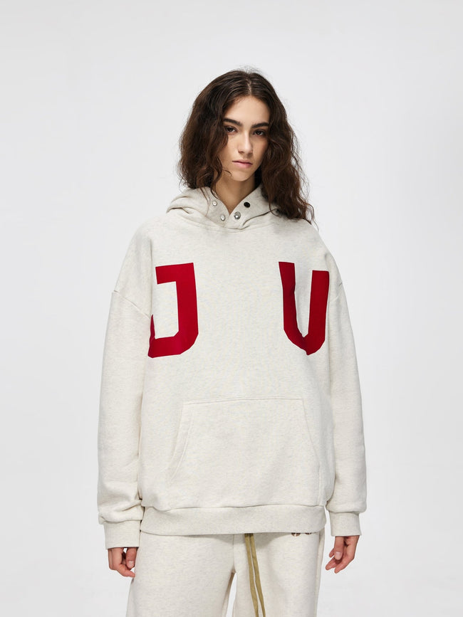 JUNI Plush Letter Puff Print Hoodie - COPPING THREADS - CT Select Hover Image