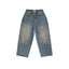 IDLT jeans, washed blue front.