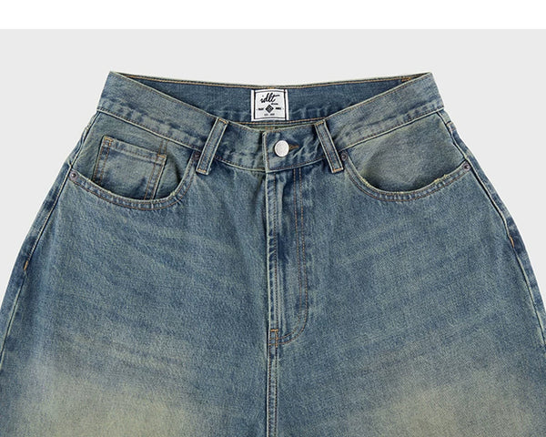 IDLT jeans, washed blue waistband and pockets.