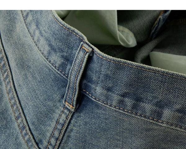 IDLT jeans, washed blue belt loop.