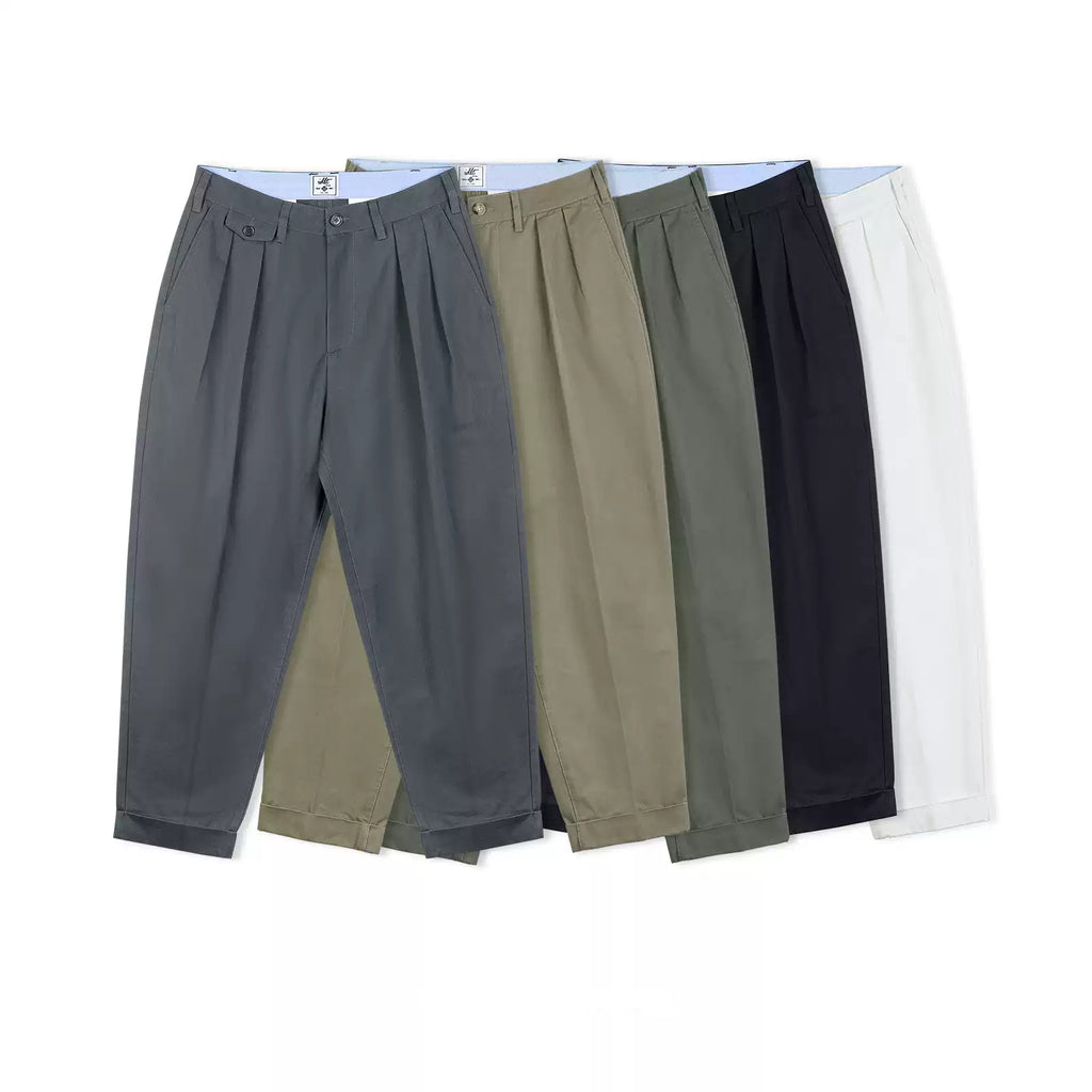 IDLT pleated trousers, color lineup.