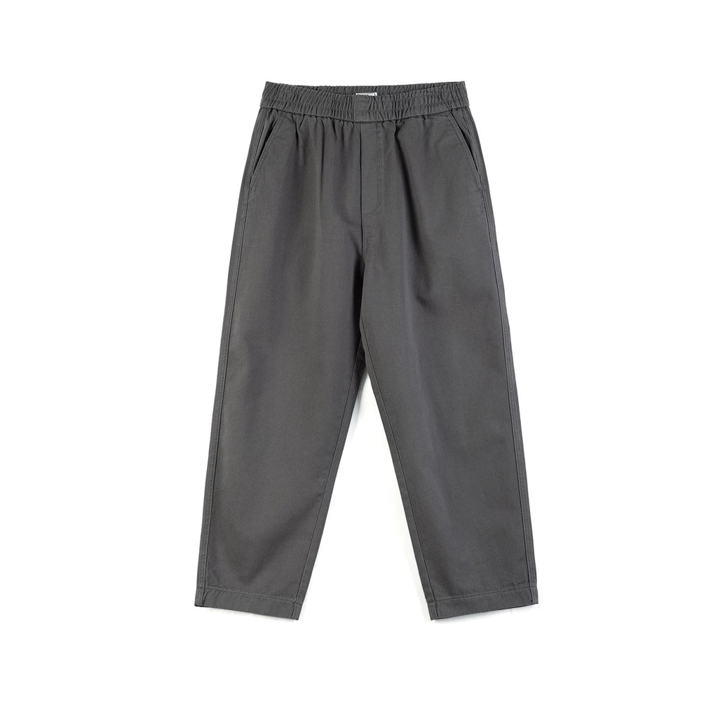 IDLT elastic waist trousers, dark gray front.