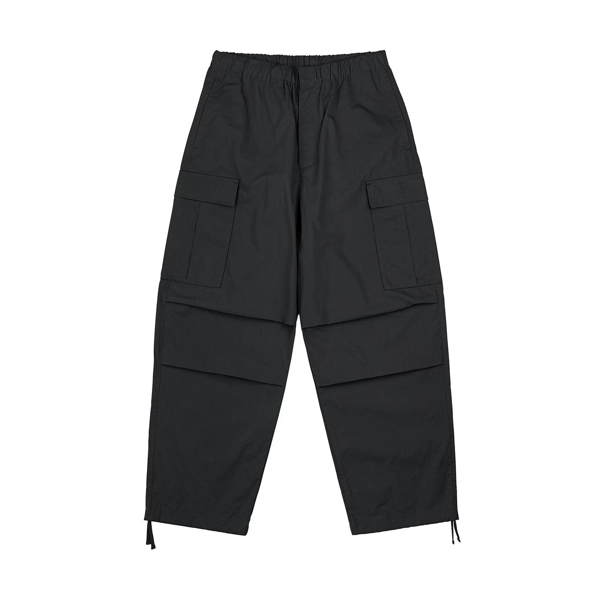 IDLT cargo pants, black front.