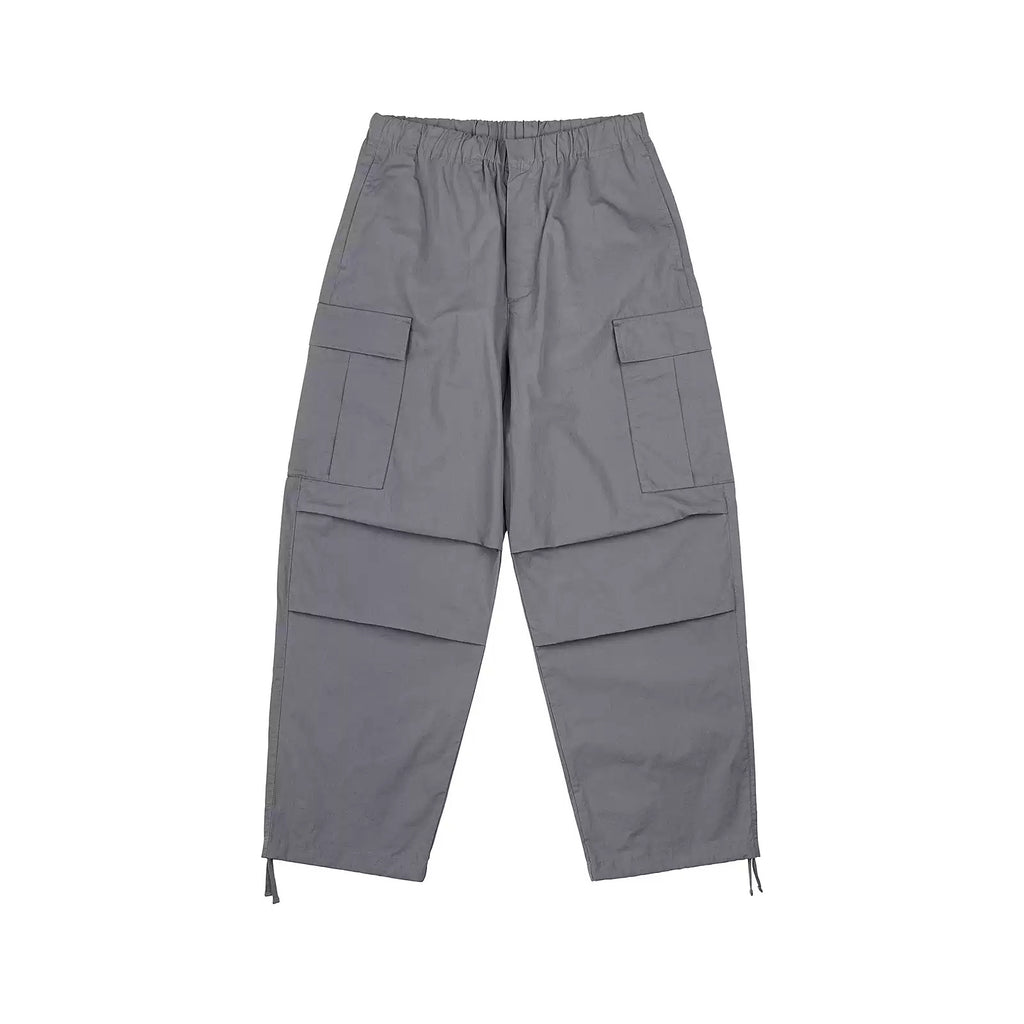 IDLT cargo pants, gray front.
