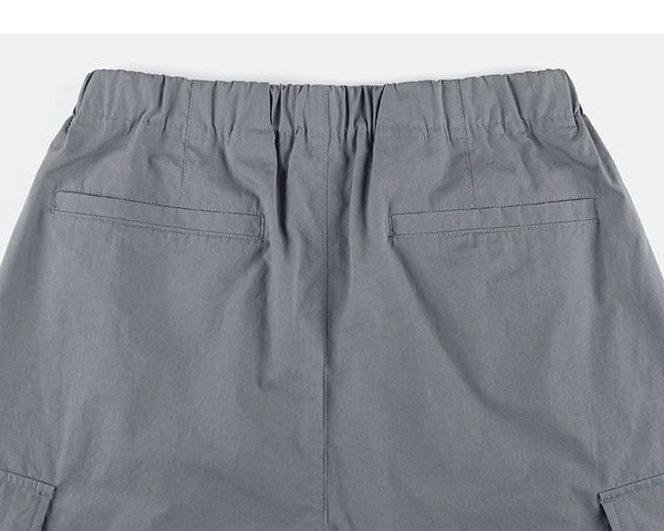 IDLT cargo pants, gray back pockets.