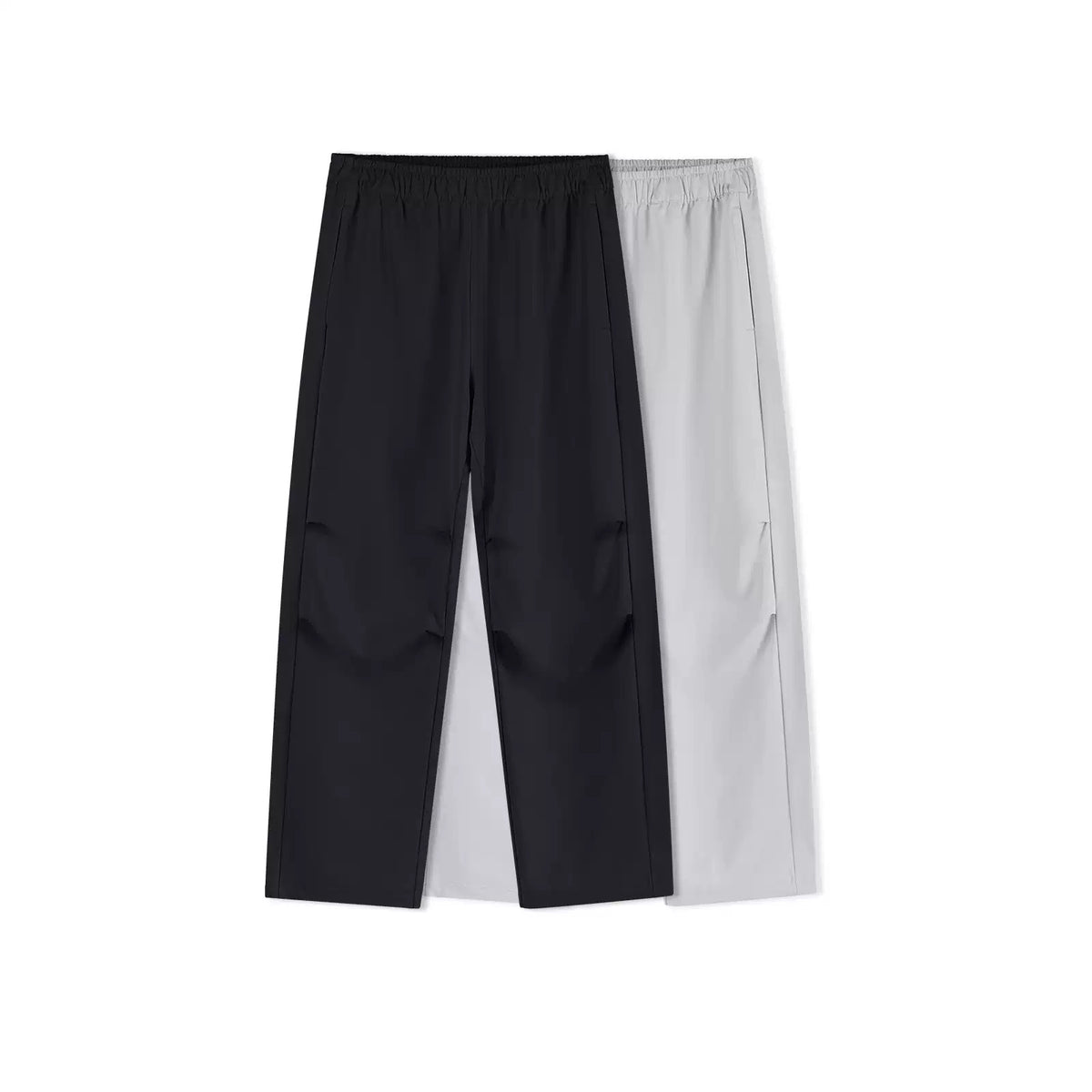 IDLT drawstring trousers, black and gray color lineup.