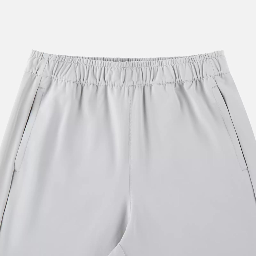 IDLT drawstring trousers, light gray waistband overview.