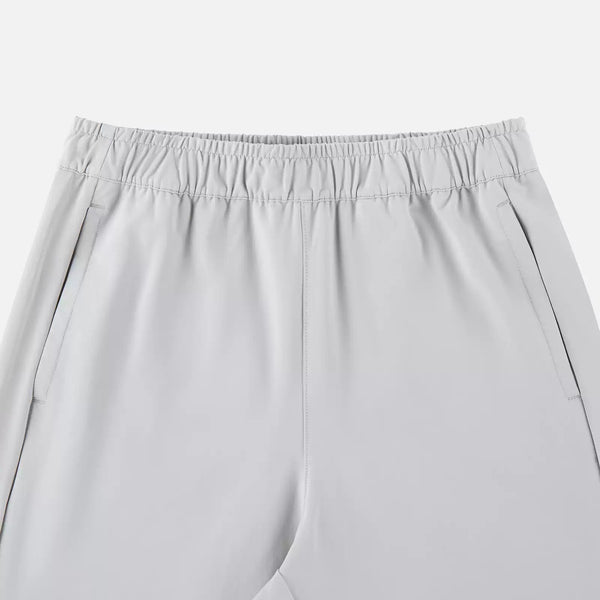 IDLT drawstring trousers, light gray waistband overview.