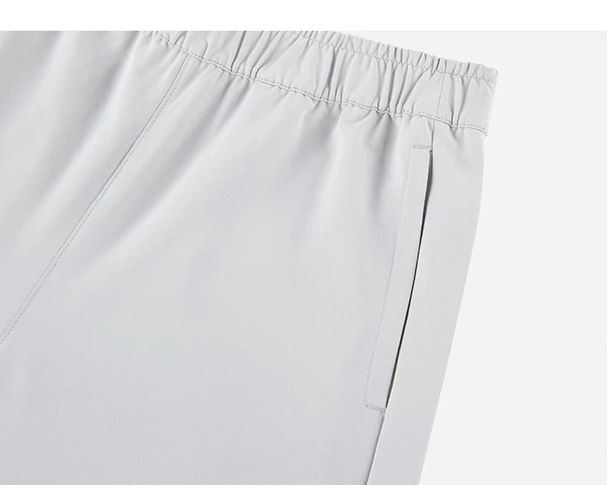 IDLT drawstring trousers, light gray side pocket.