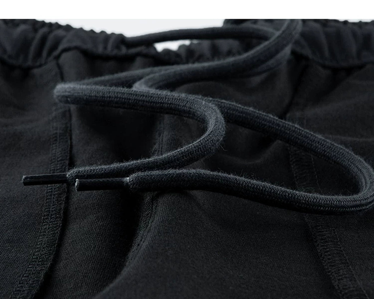 IDLT drawstring trousers, black inner drawstring.
