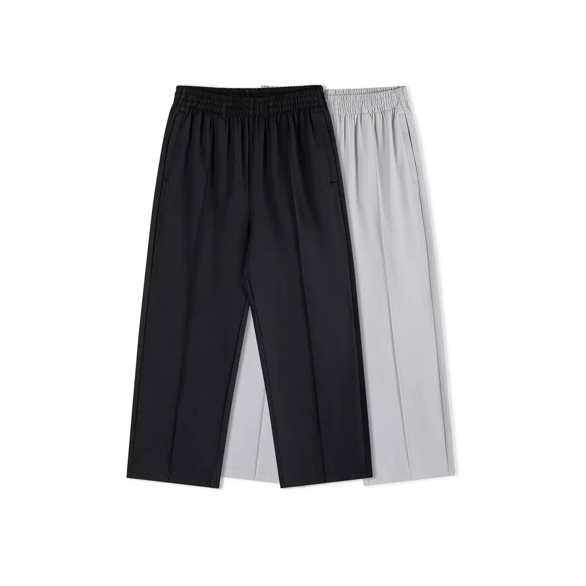IDLT wide leg trousers, black and gray color lineup.