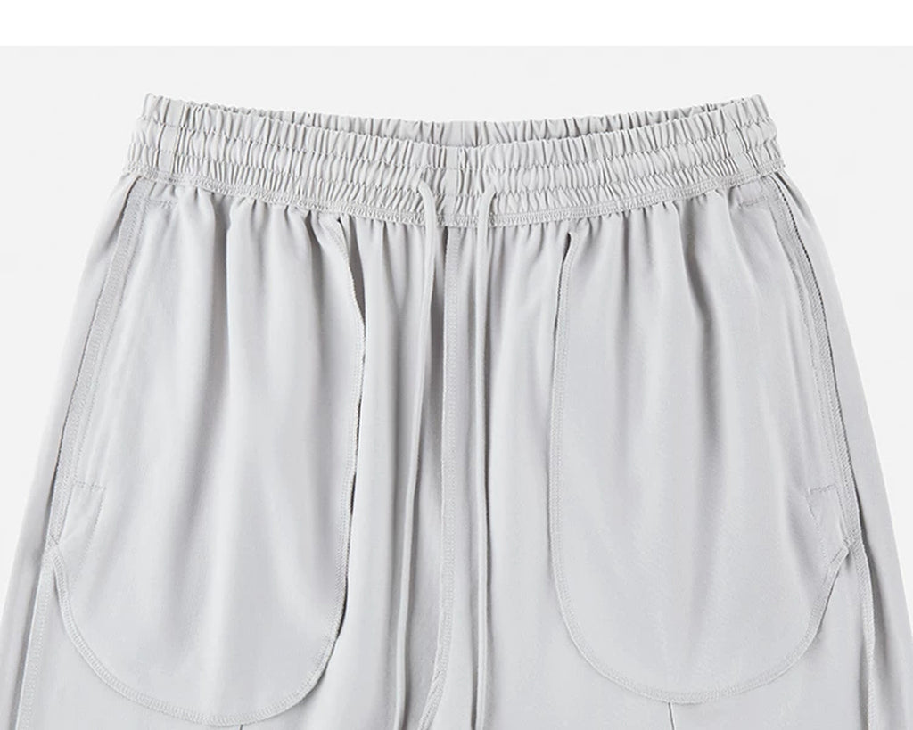 IDLT wide leg trousers, light gray inner pockets.