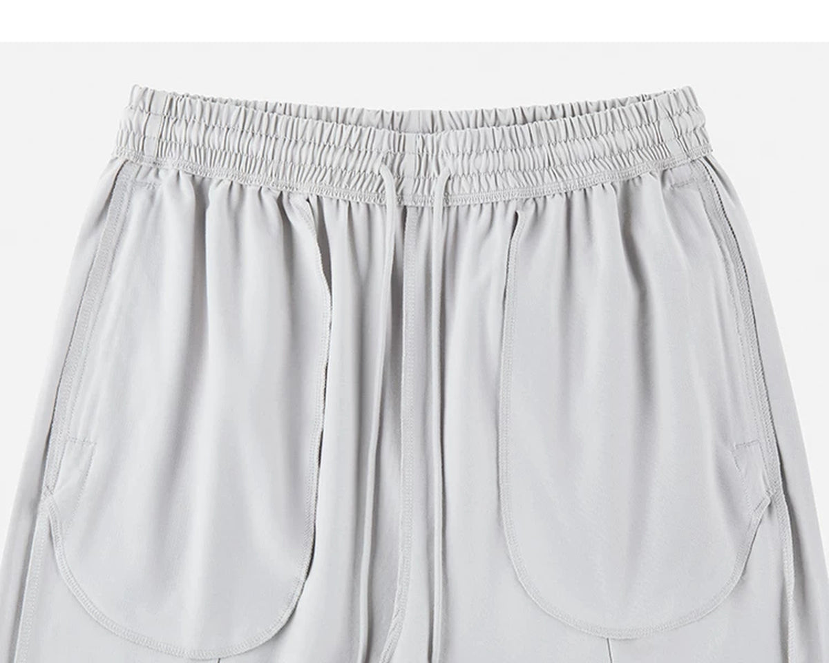 IDLT wide leg trousers, light gray inner pockets.
