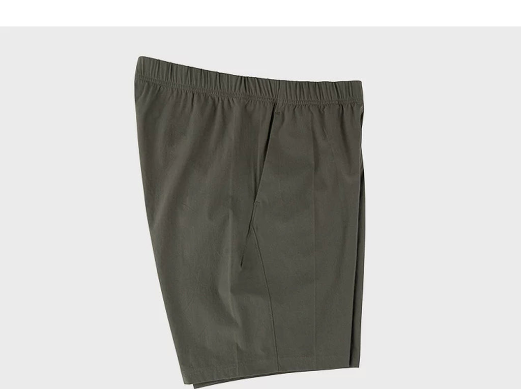 IDLT shorts, olive folded side view.