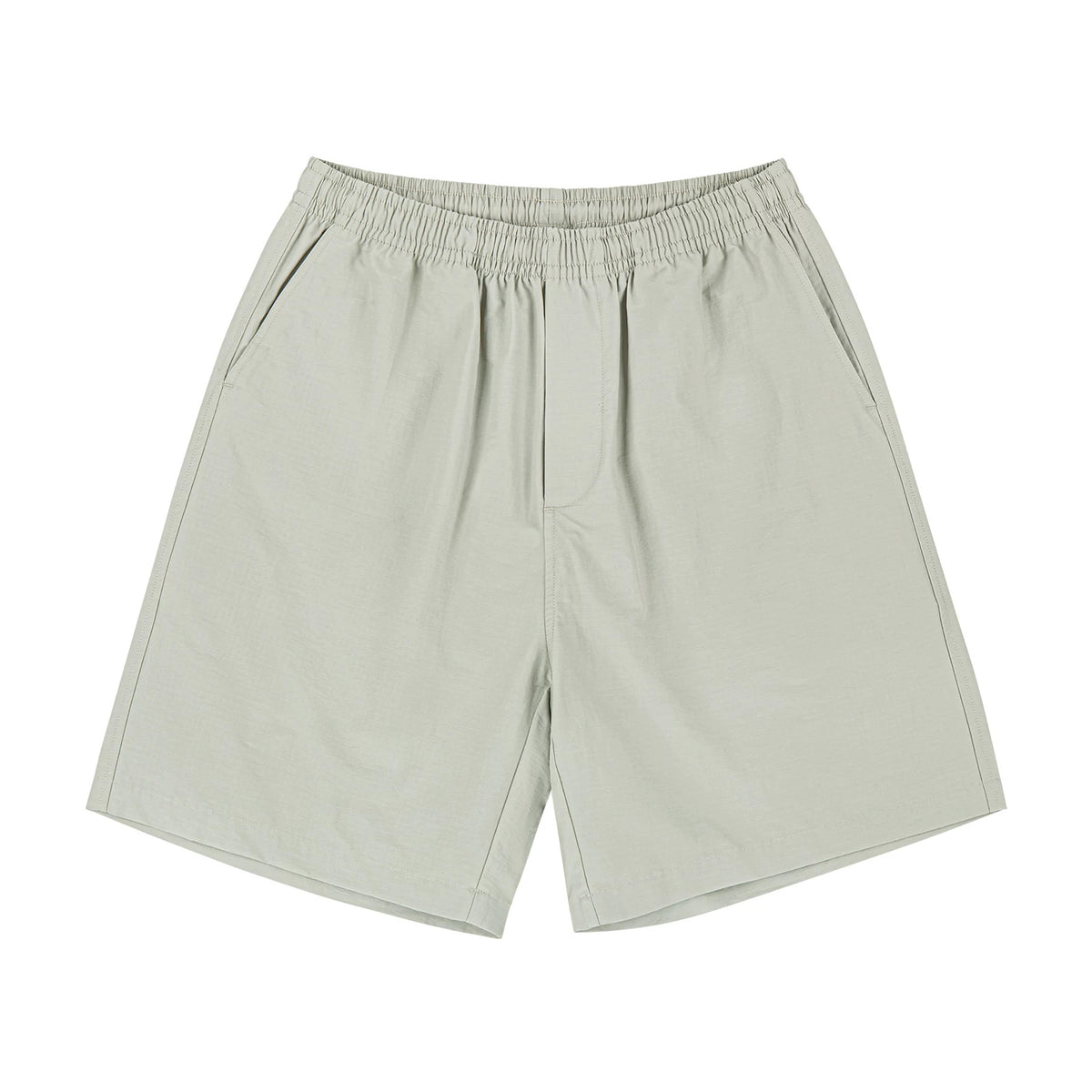 IDLT shorts, beige front.