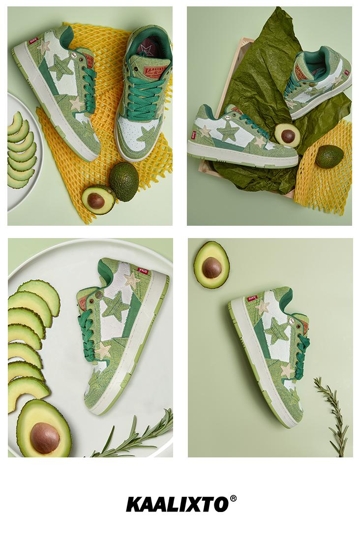 KAALIXTO Avocado Denim Star Sneakers - COPPING THREADS - KAALIXTO