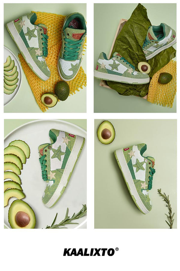 KAALIXTO Avocado Denim Star Sneakers - COPPING THREADS - KAALIXTO