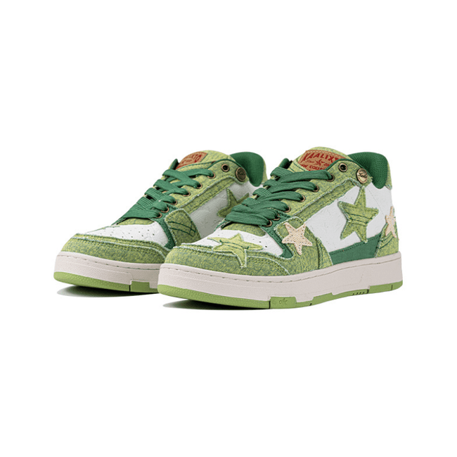 KAALIXTO Avocado Denim Star Sneakers Main Image